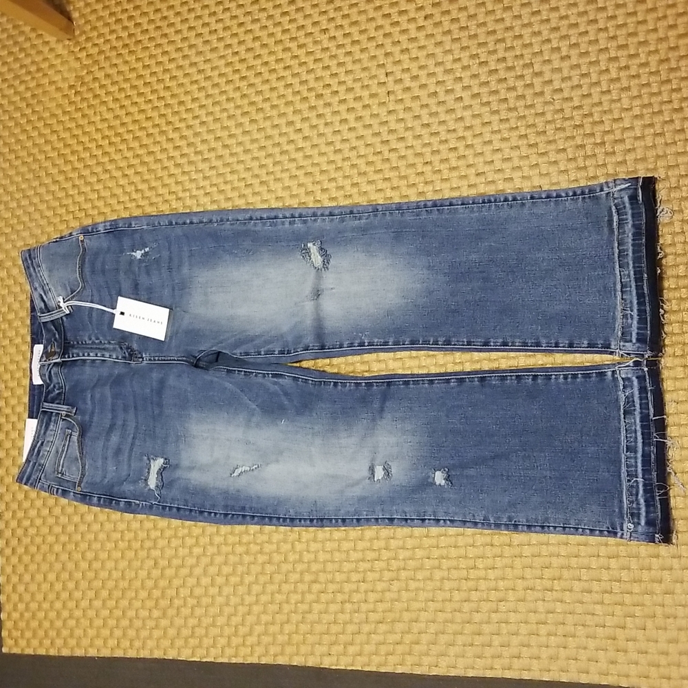 Risen Shadow Hem Straight Leg Jeans.